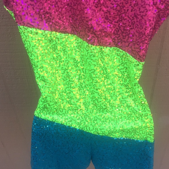 Sz XL Adult Leapin Leotards Sparkly Romper - Picture 6 of 8